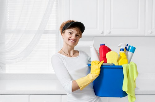 Carpet care service treating high-traffic flooring